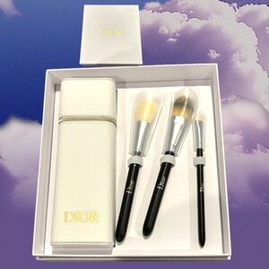 Dior Backstage Makeup Brush Set with Case & box - foundation, blush, & eye brush